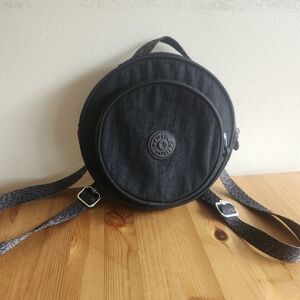 Kipling Round Small Black Backpack, EUC